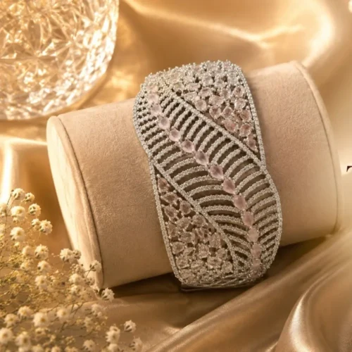 Gold Plated Diamond-Cut Kada Bracelet for Women | Wedding, Party & Festive Wear Jewellery – Ashu Collection